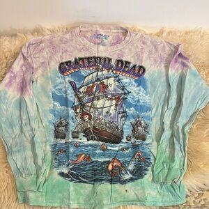 Vintage 2001 Liquid Blue Grateful Dead Ship Of Fools Long Sleeve Shirt